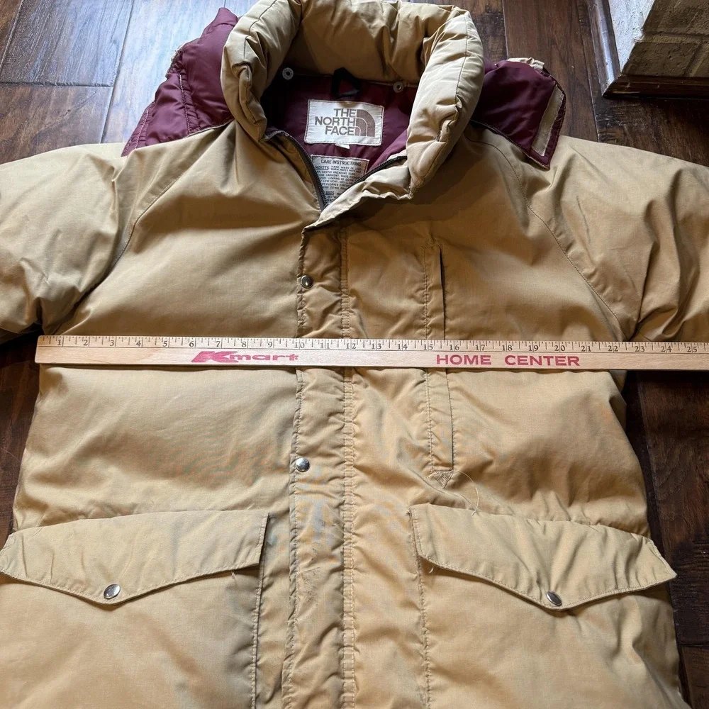Vintage The North Face Down Parka Chore Jacket Mens Large Tan Label 70s VTG WARM